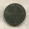 3 пфеннинга. Пруссия 1864г