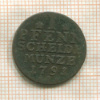 1 пфенниг. Пруссия 1791г