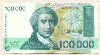 100000 динаров. Хорватия 1993г