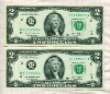 2 доллара. США. 2 шт. Номера подряд