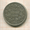 2 франка. Бельгия 1909г