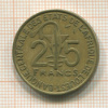 25 франков. Западная Африка 1979г