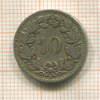 10 раппенов. Швейцария 1884г