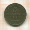 3 пфеннига. Пруссия 1864г