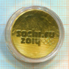25 рублей. Сочи-2014. Горы. Позолота 2014г