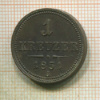 1 крейцер. Австрия 1851г