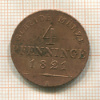 4 пфеннинга. Пруссия 1821г