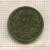 2 раппена. Швейцария 1890г