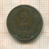 2 геллера. Венгрия 1893г