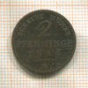 2 пфеннинга. Пруссия 1854г