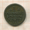 1 пфеннинг. Брауншвейг-Вольфенбюттель 1754г