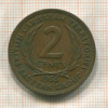 2 цента. Британские Карибы 1955г