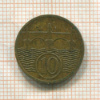 10 геллеров. Чехословакия 1924г