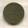 1 крейцер. Австрия 1851г