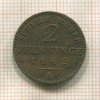 2 пфеннинга. Пруссия 1862г