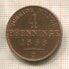 4 пфеннинга. Пруссия 1868г