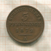 3 пфеннинга. Пруссия 1872г