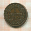 1 крейцер. Баден 1864г