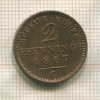 2 пфеннинга. Пруссия 1867г