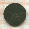 1 пфенниг. Саксония 1775г