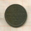 1 пфенниг. Саксония 1865г
