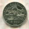 5 экю. Финляндия 1992г