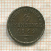 3 пфеннинга. Пруссия 1869г