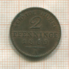 2 пфеннинга. Пруссия 1869г