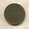 2 пфеннинга. Пруссия 1868г