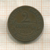 2 сантима. Франция 1911г