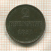 2 пфеннинга. Ганновер 1851г