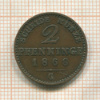 2 пфеннинга. Пруссия 1868г
