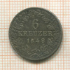 6 крейцеров. Нассау 1848г