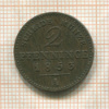 2 пфеннинга. Пруссия 1853г