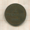2 пфеннига. Саксен-Майнинген 1866г