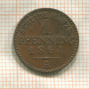 1 пфеннинг. Пруссия 1864г