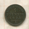 1 пфенниг. Шаумбург-Липпе 1858г