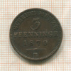 3 пфеннинга. Пруссия 1870г