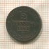 2 пфеннига. Саксония 1864г