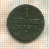 1 пфенниг. Саксония 1782г