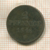 2 пфеннига. Саксония 1848г