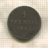 1 пфенниг. Бавария 1853г