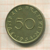 50 франкенов. Саарланд 1954г