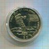 5 долларов. Либерия. Первый человек на Луне 2000г