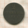 2 пфеннига. Ганновер 1837г