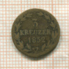 3 крейцера. Нассау 1832г