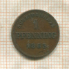 1 пфеннинг. Бавария 1863г