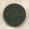 3 геллера. Гессен-Кассель 1774г