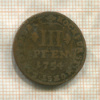 3 пфеннига. Мюнстер 1754г
