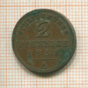 2 пфеннига. Шаумбург-Липпе 1858г